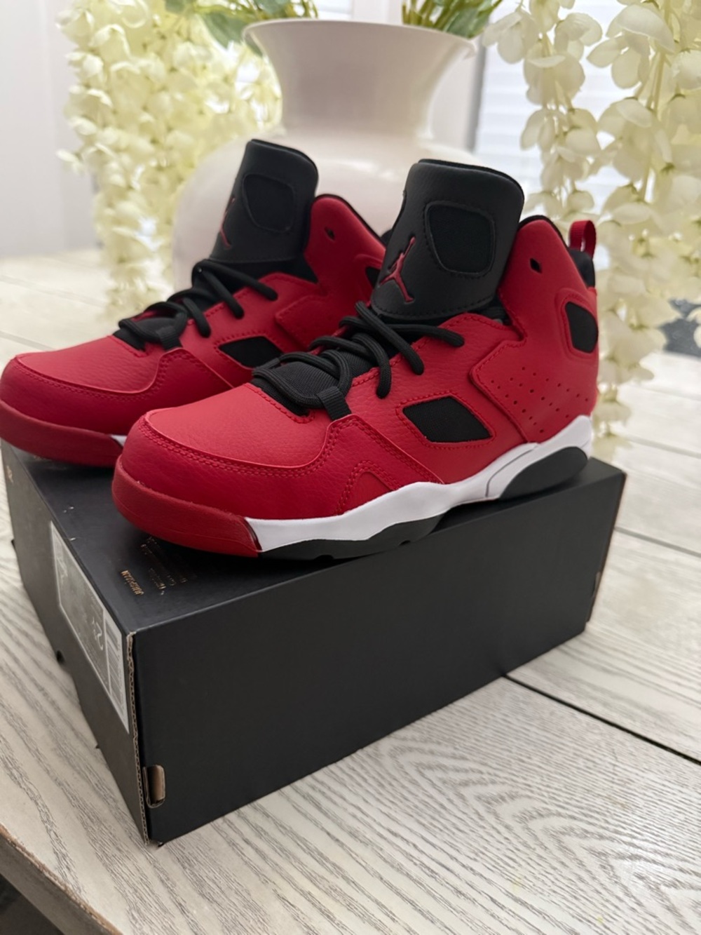 Nike Jordan Kids' Red and Black High-Top Sneakers